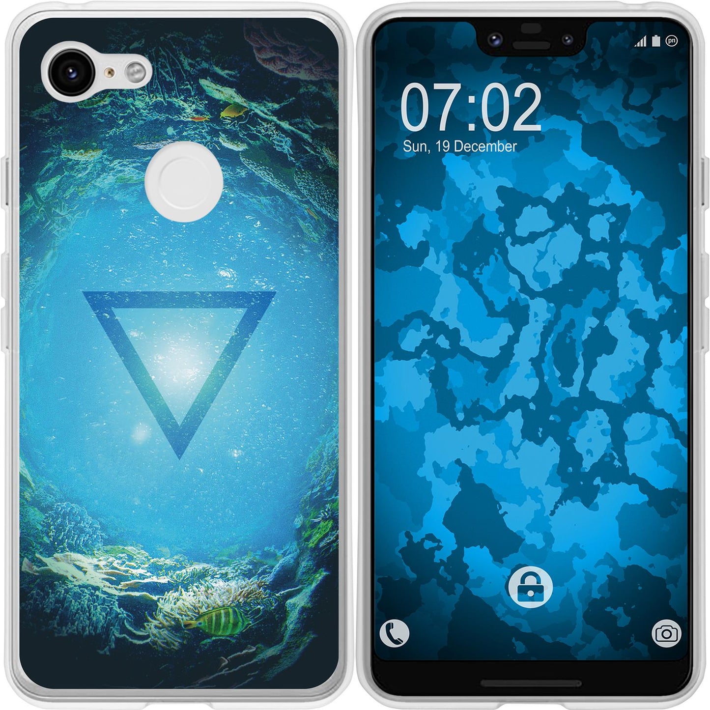 Pixel 3 XL Silikon-Hülle Element Wasser M4 Case