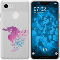 Pixel 3 XL Silikon-Hülle Floral Rabe M4-6 Case