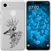 Pixel 3 XL Silikon-Hülle Floral Hirsch M7-1 Case