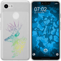 Pixel 3 XL Silikon-Hülle Floral Hirsch M7-4 Case