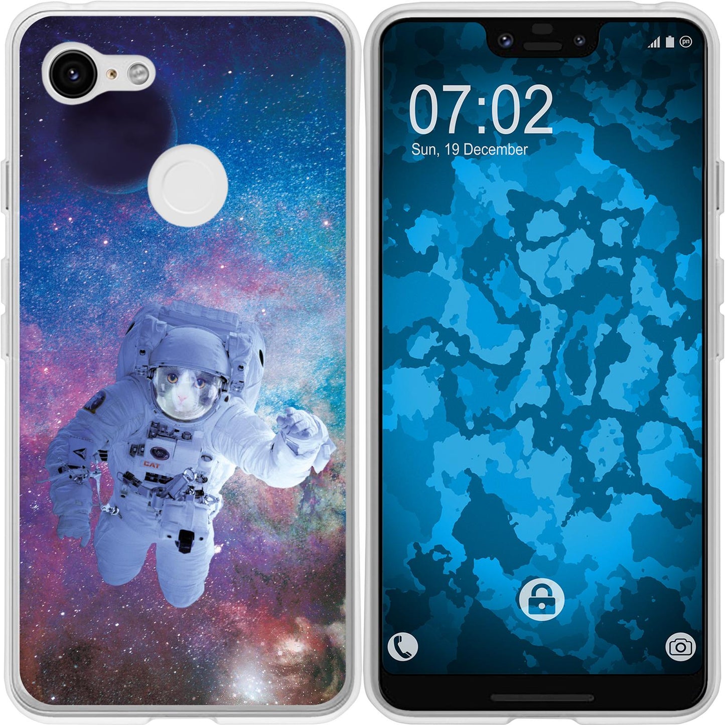 Pixel 3 XL Silikon-Hülle Space Catronaut M5 Case