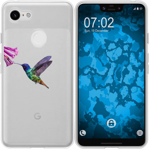 Pixel 3 XL Silikon-Hülle Vektor Tiere Kolibri M3 Case