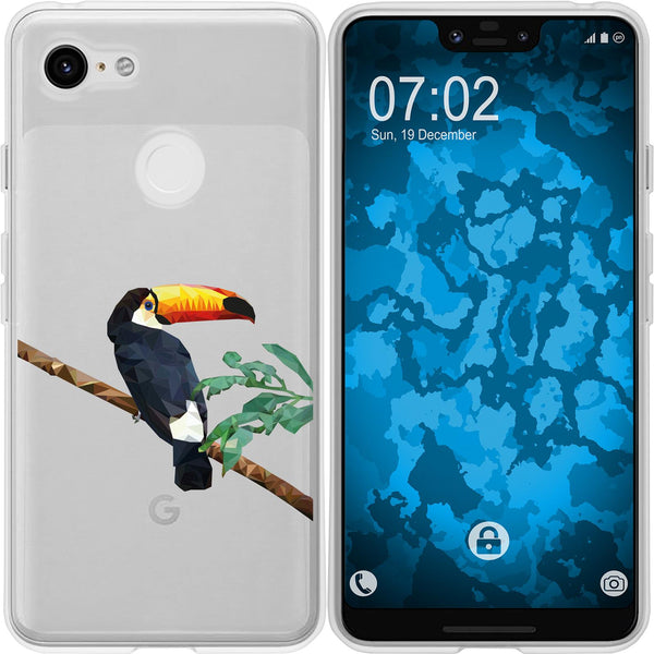 Pixel 3 XL Silikon-Hülle Vektor Tiere Tucan M5 Case