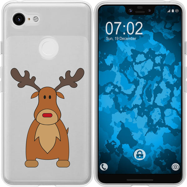 Pixel 3 XL Silikon-Hülle X Mas Weihnachten Rentier M3 Case