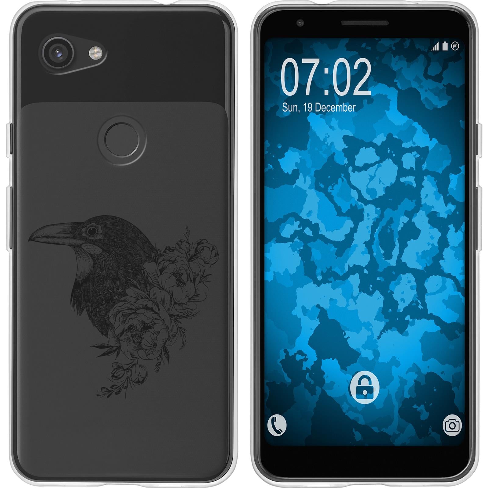 Pixel 3a Silikon-Hülle Floral Rabe M4-1 Case