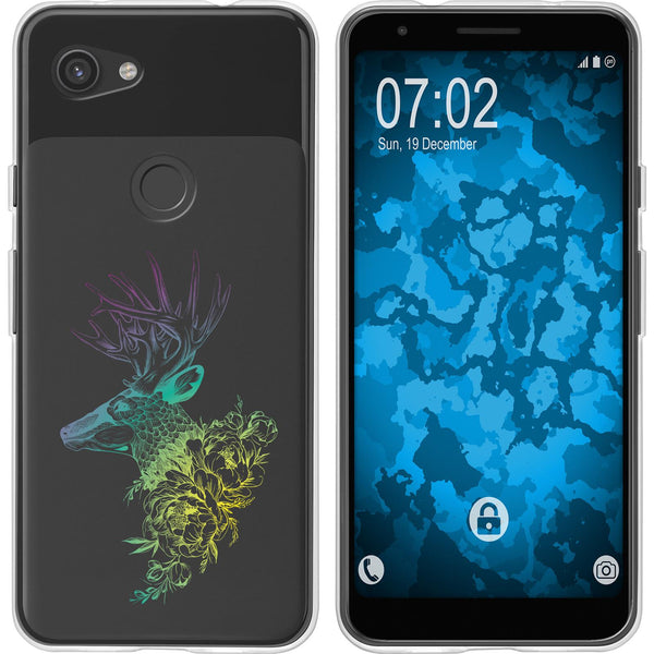 Pixel 3a Silikon-Hülle Floral Hirsch M7-4 Case