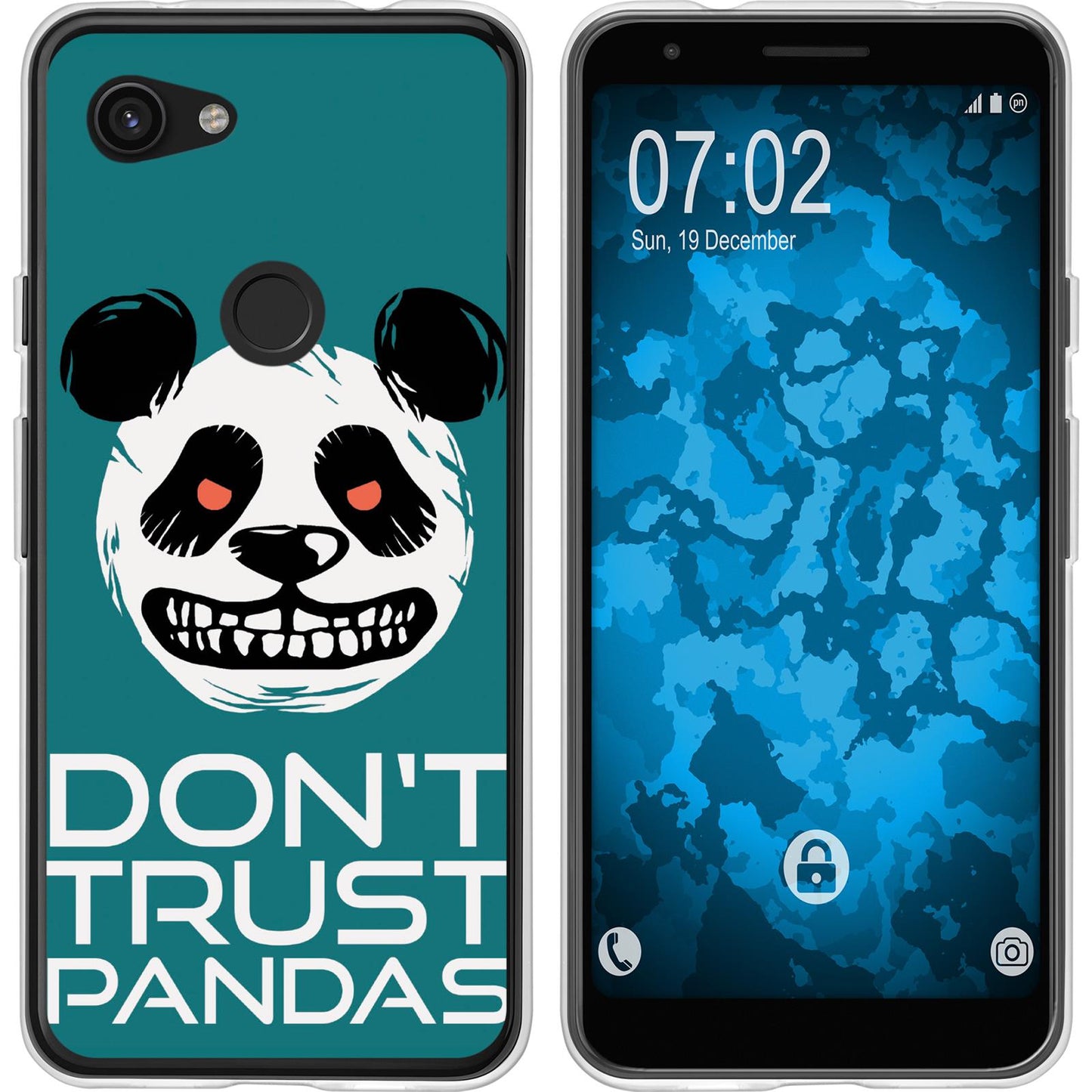 Pixel 3a Silikon-Hülle Crazy Animals Panda M2 Case