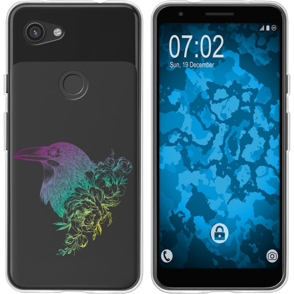 Pixel 3a XL Silikon-Hülle Floral Rabe M4-4 Case