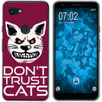 Pixel 3a XL Silikon-Hülle Crazy Animals Katze M1 Case