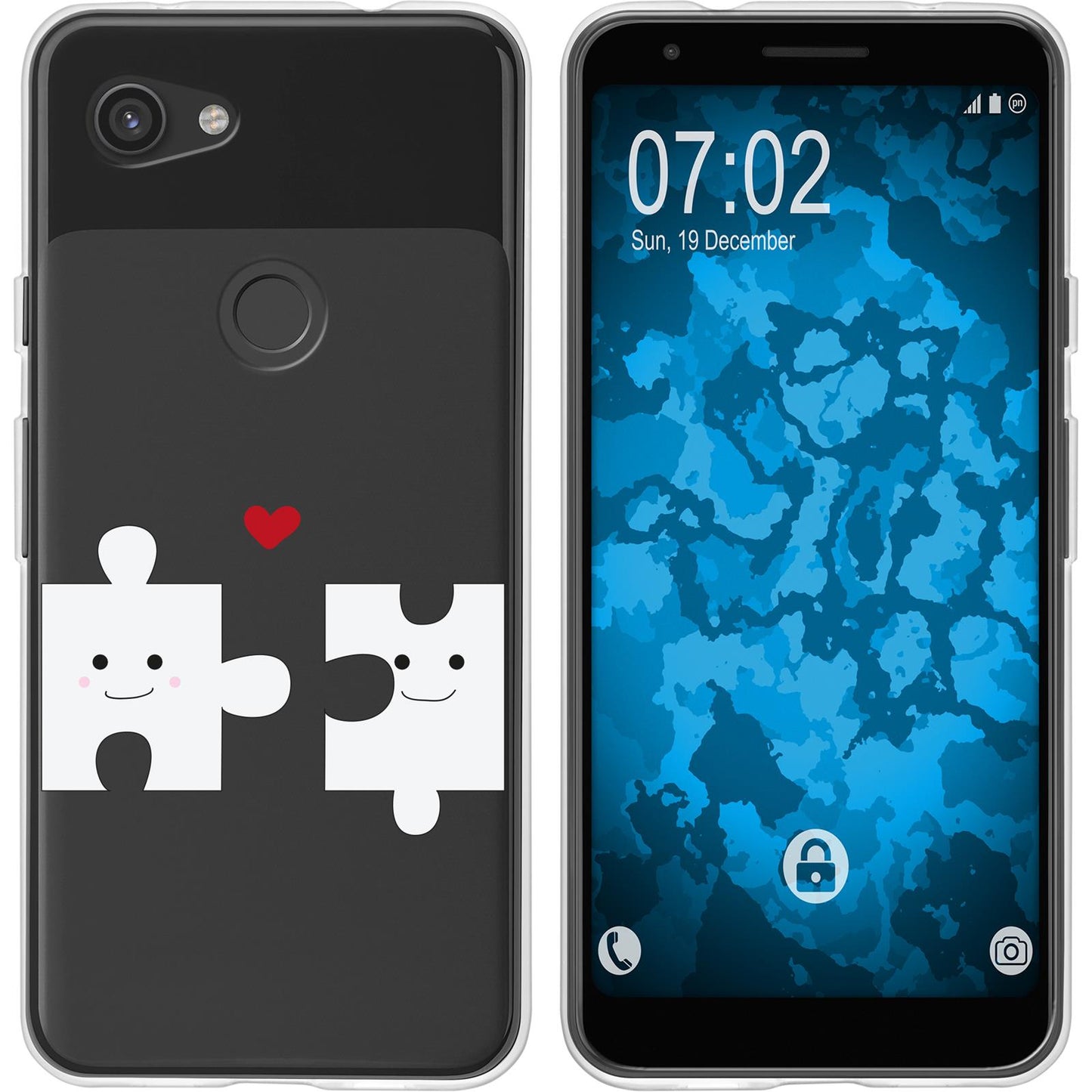 Pixel 3a XL Silikon-Hülle in Love Herz M1 Case