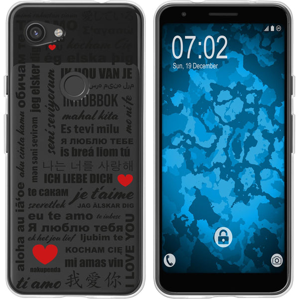 Pixel 3a XL Silikon-Hülle in Love Wörter M4 Case