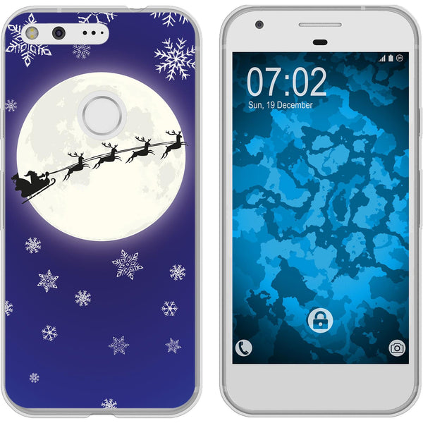 Pixel XL Silikon-Hülle X Mas Weihnachten Santa - Snowflakes