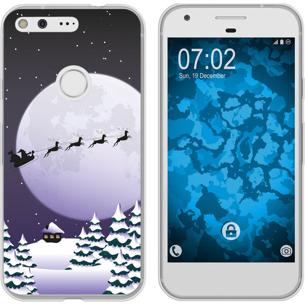 Pixel XL Silikon-Hülle X Mas Weihnachten Santa - Night M5 Ca