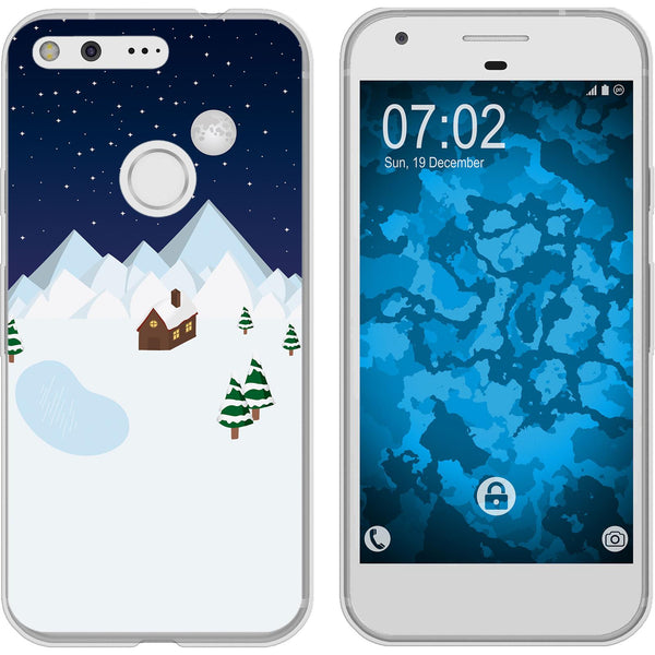 Pixel XL Silikon-Hülle X Mas Weihnachten Winterwonderland M6