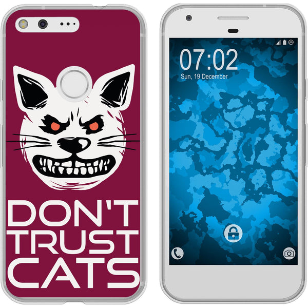 Pixel XL Silikon-Hülle Crazy Animals Katze M1 Case