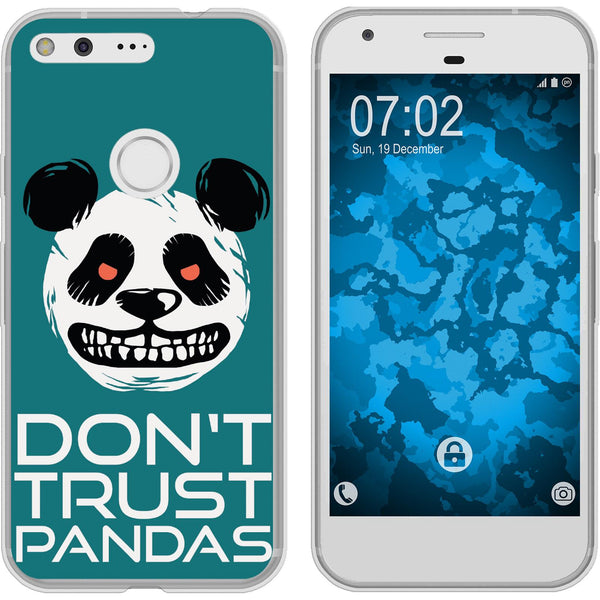Pixel XL Silikon-Hülle Crazy Animals Panda M2 Case
