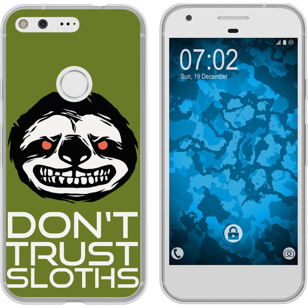 Pixel XL Silikon-Hülle Crazy Animals Faultier M3 Case