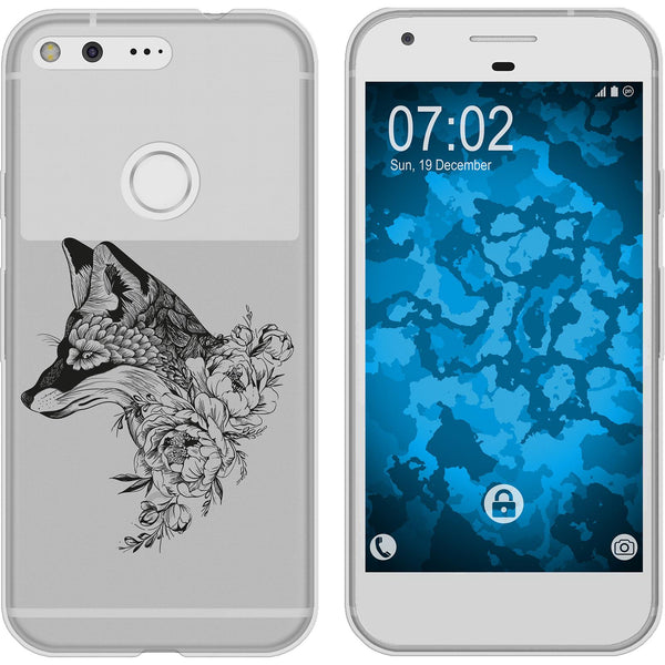 Pixel XL Silikon-Hülle Floral Fuchs M1-1 Case