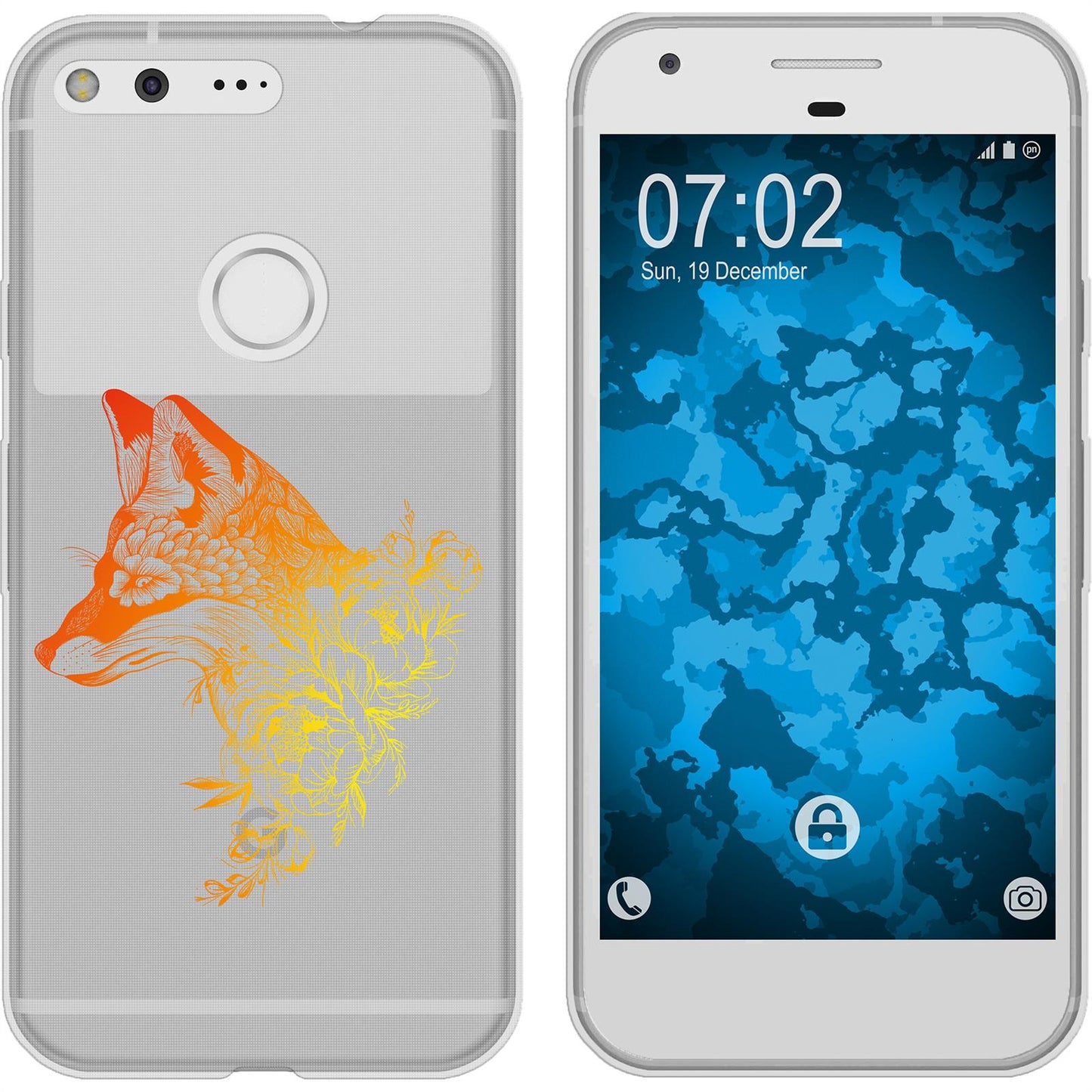 Pixel XL Silikon-Hülle Floral Fuchs M1-2 Case