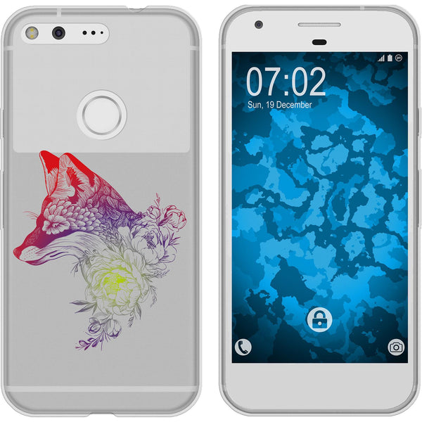Pixel XL Silikon-Hülle Floral Fuchs M1-5 Case