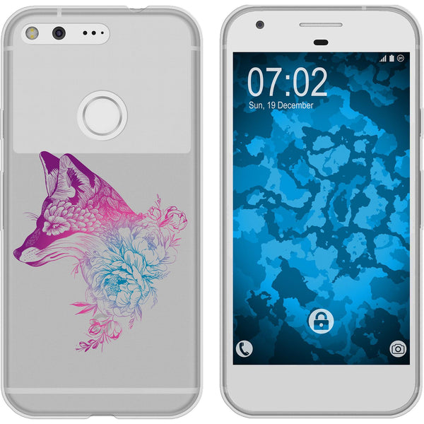 Pixel XL Silikon-Hülle Floral Fuchs M1-6 Case