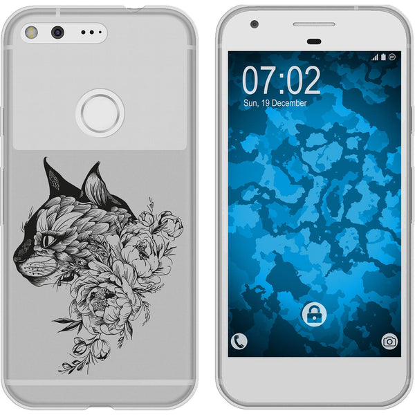 Pixel Silikon-Hülle Floral Katze M2-1 Case