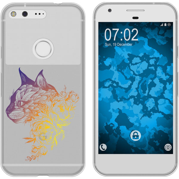 Pixel XL Silikon-Hülle Floral Katze M2-3 Case