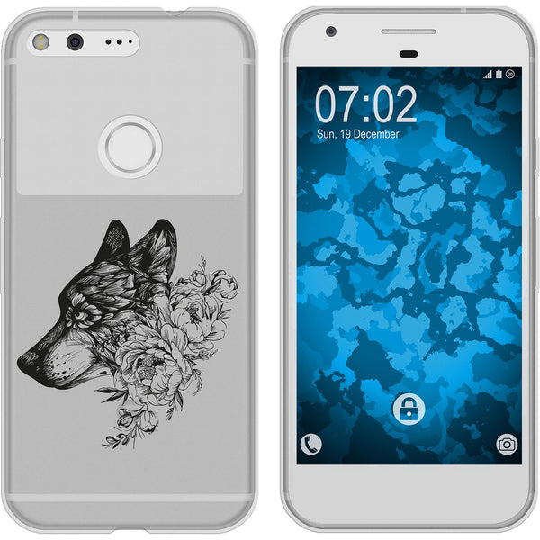 Pixel XL Silikon-Hülle Floral Wolf M3-1 Case