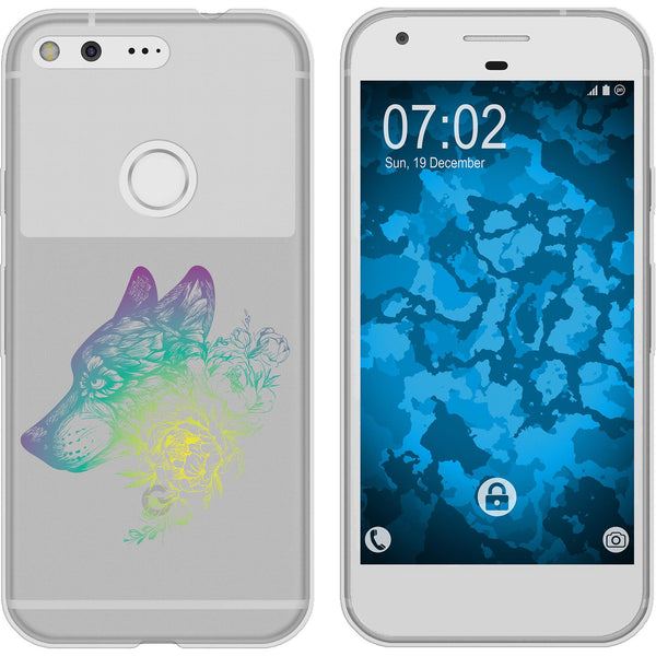 Pixel XL Silikon-Hülle Floral Wolf M3-4 Case