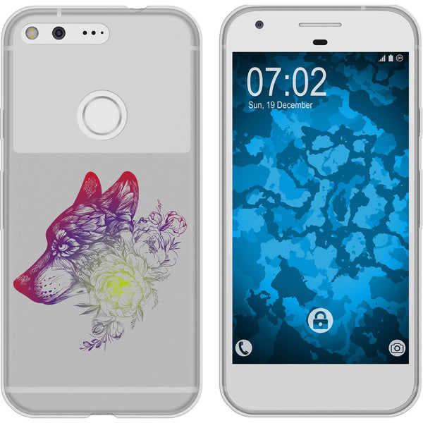 Pixel XL Silikon-Hülle Floral Wolf M3-5 Case