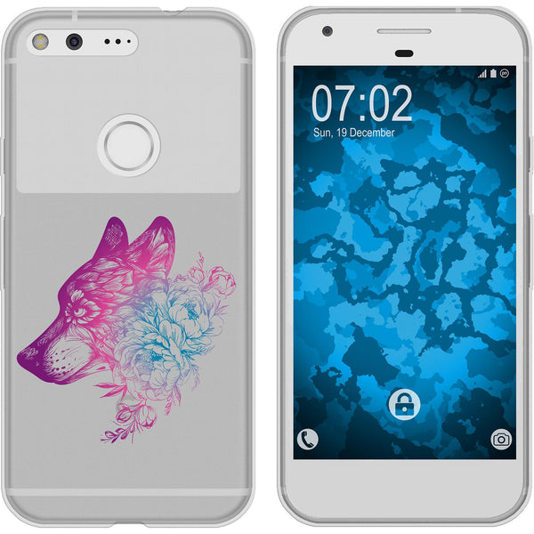 Pixel XL Silikon-Hülle Floral Wolf M3-6 Case