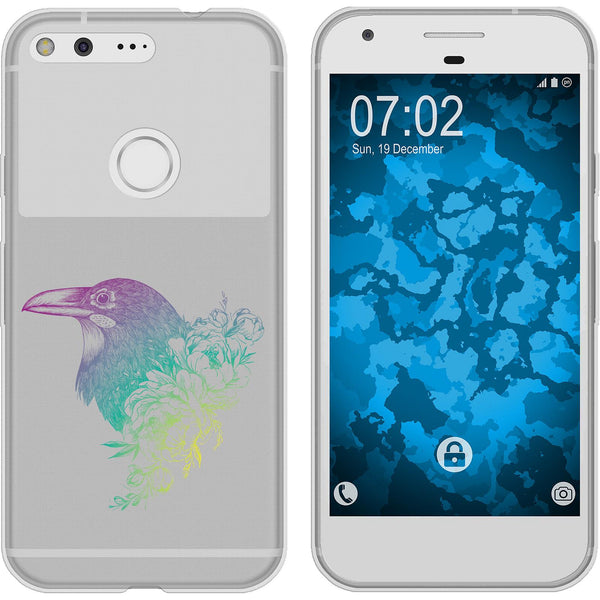 Pixel XL Silikon-Hülle Floral Rabe M4-4 Case