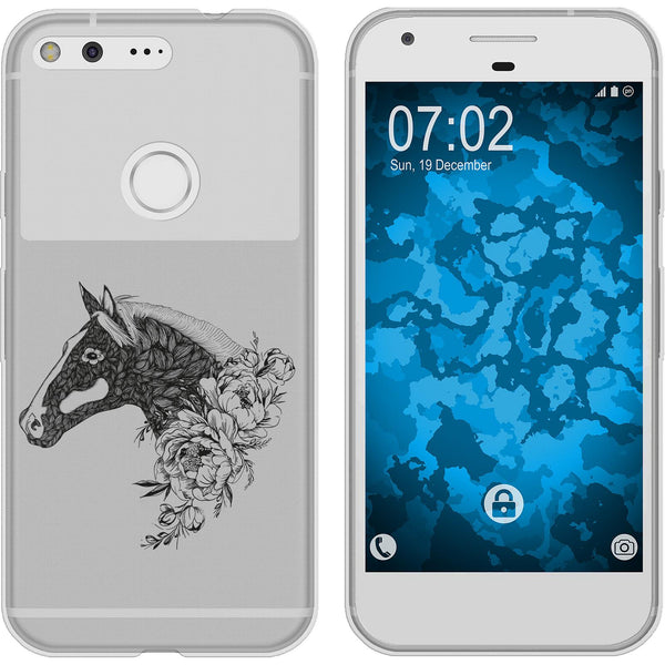 Pixel Silikon-Hülle Floral Pferd M5-1 Case