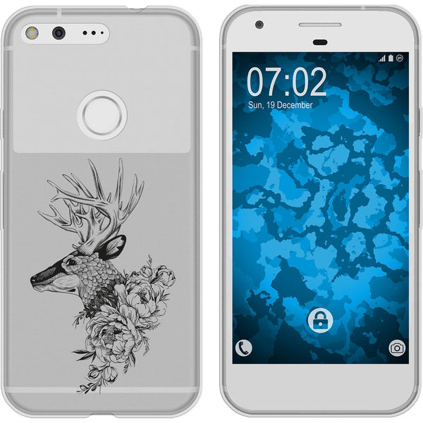 Pixel Silikon-Hülle Floral Hirsch M7-1 Case