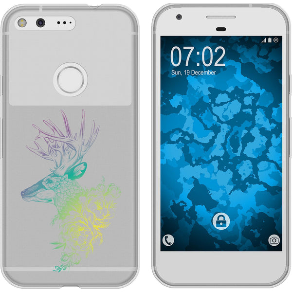 Pixel XL Silikon-Hülle Floral Hirsch M7-4 Case