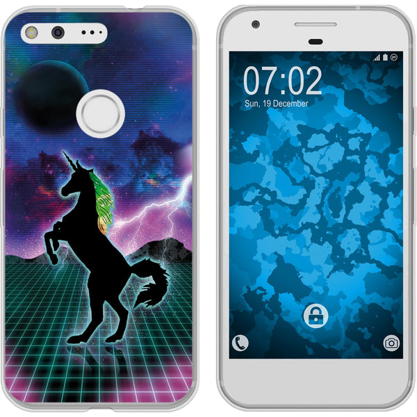 Pixel XL Silikon-Hülle Retro Wave Einhorn M2 Case