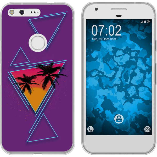 Pixel XL Silikon-Hülle Retro Wave Palmen M3 Case