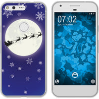 Pixel Silikon-Hülle X Mas Weihnachten Santa - Snowflakes M4