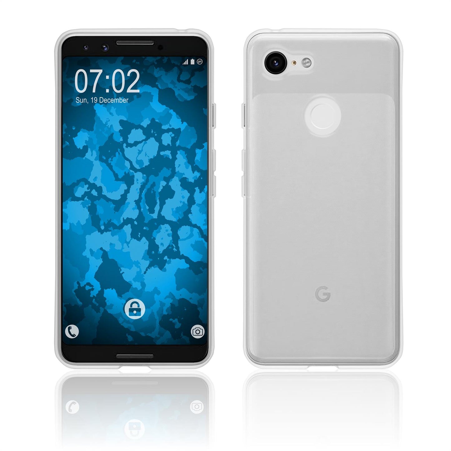 PhoneNatic Case kompatibel mit Google Pixel 3 - Crystal Clear Silikon Hülle transparent Cover