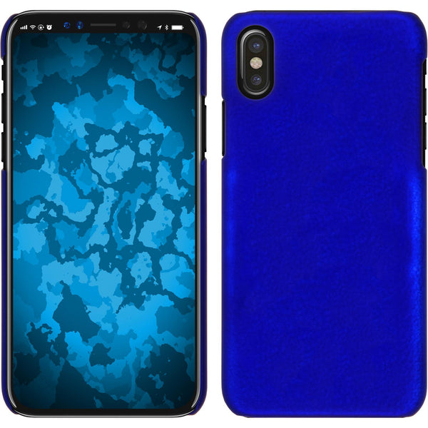 Hardcase für Apple iPhone X / XS gummiert blau
