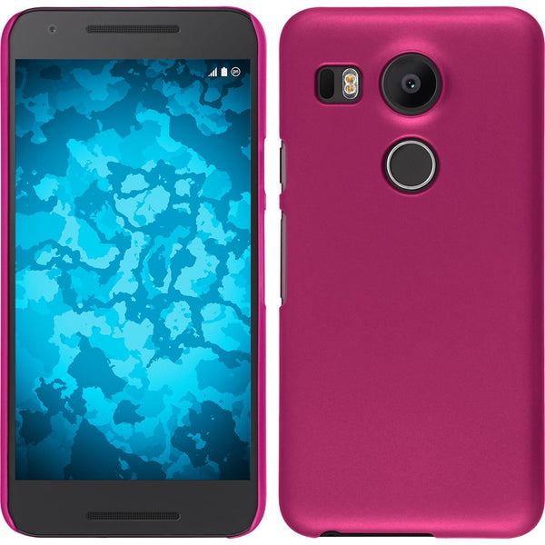 Hardcase für Google Nexus 5X gummiert pink
