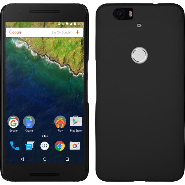 Hardcase für Google Nexus 6P gummiert schwarz