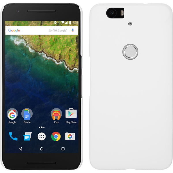 Hardcase für Google Nexus 6P gummiert weiﬂ