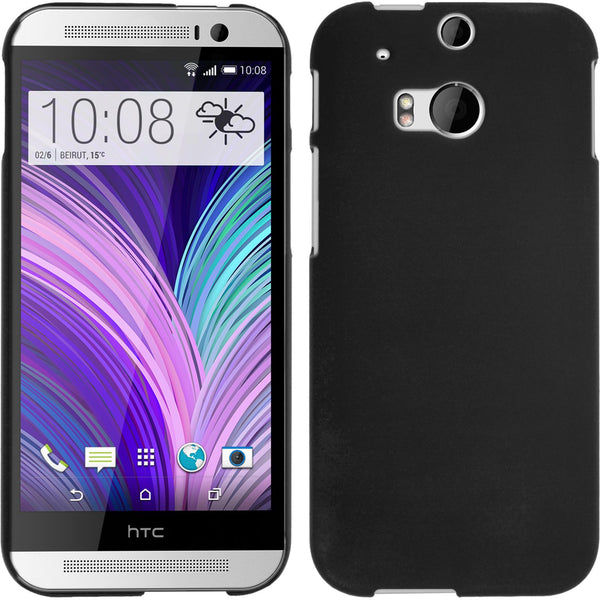 Hardcase für HTC One M8 gummiert schwarz