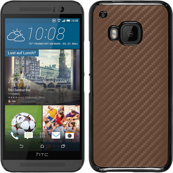 Hardcase für HTC One M9 Carbonoptik bronze