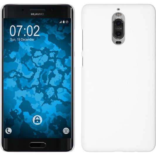 Hardcase für Huawei Mate 9 Pro gummiert weiﬂ