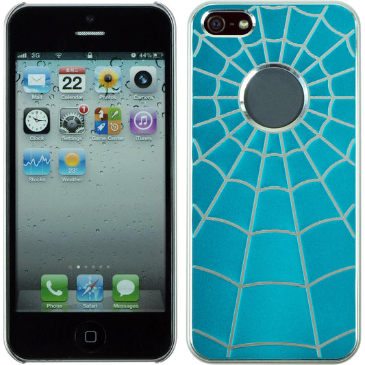 Hardcase für Apple iPhone 5 / 5s / SE Spiderweb blau