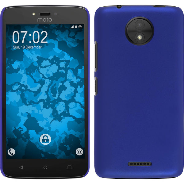 Hardcase für Lenovo Moto C gummiert blau