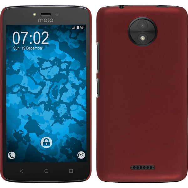 Hardcase für Lenovo Moto C gummiert rot