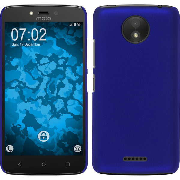Hardcase für Lenovo Moto C Plus gummiert blau